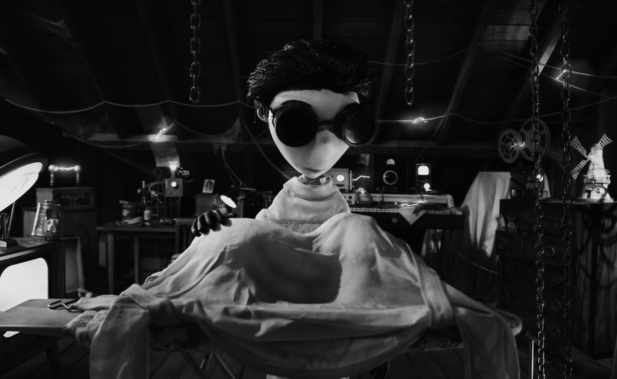 In this scene from the movie Frankenweenie, surrounded by equipment in his attic lab, Young Victor (voiced by Charlie Tahan) attempts to bring his beloved dog Sparky back to life with lessons he learned about electricity from his science teacher Mr. Rzykruski (voiced by Martin Landau). In this scene from the movie Frankenweenie, surrounded by equipment in his attic lab, Young Victor (voiced by Charlie Tahan) attempts to bring his beloved dog Sparky back to life with lessons he learned about electricity from his science teacher Mr. Rzykruski (voiced by Martin Landau).